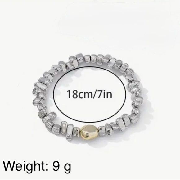 Trendy Silver and Gold Beaded Bracelet | NEW ⚜️ - Picture 4 of 4